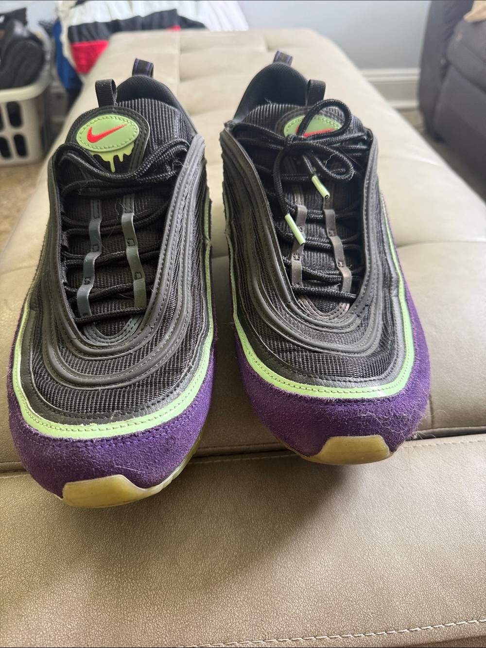 Nike halloween slime Purple Lime Green Sneakers
